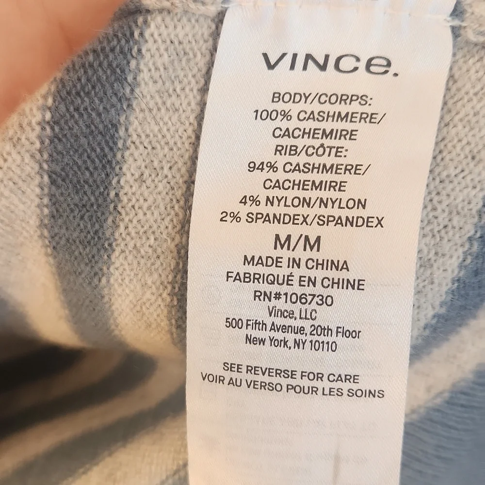 Striped Blue and Gray Sweater By VINCE - Picture 6 of 6